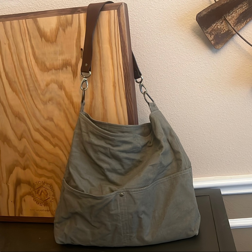 Gray and Brown Shoulder Bag